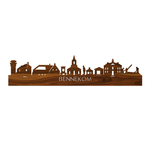 Skyline Bennekom Palissander houten cadeau decoratie relatiegeschenk van WoodWideCities