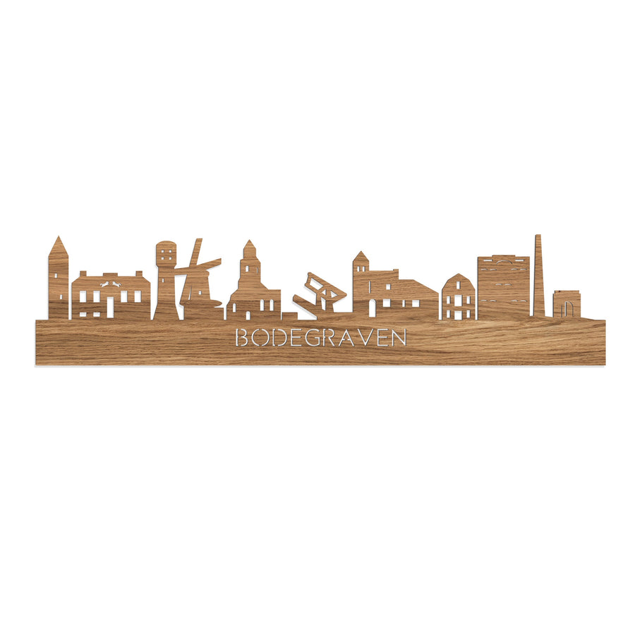 Skyline Bodegraven Eiken houten cadeau decoratie relatiegeschenk van WoodWideCities