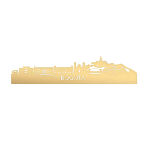 Skyline Bogotá Metallic Goud gerecycled kunststof cadeau decoratie relatiegeschenk van WoodWideCities