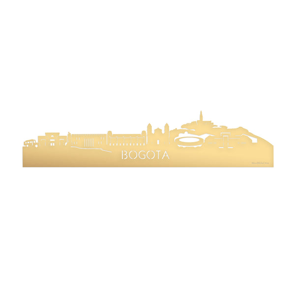Skyline Bogotá Metallic Goud gerecycled kunststof cadeau decoratie relatiegeschenk van WoodWideCities