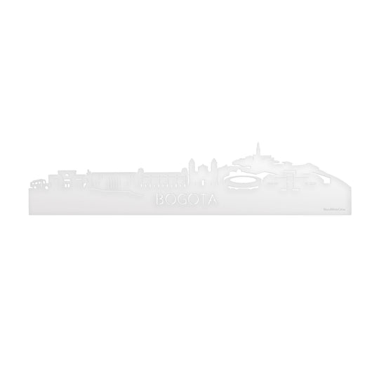 Skyline Bogotá Wit glanzend gerecycled kunststof cadeau decoratie relatiegeschenk van WoodWideCities
