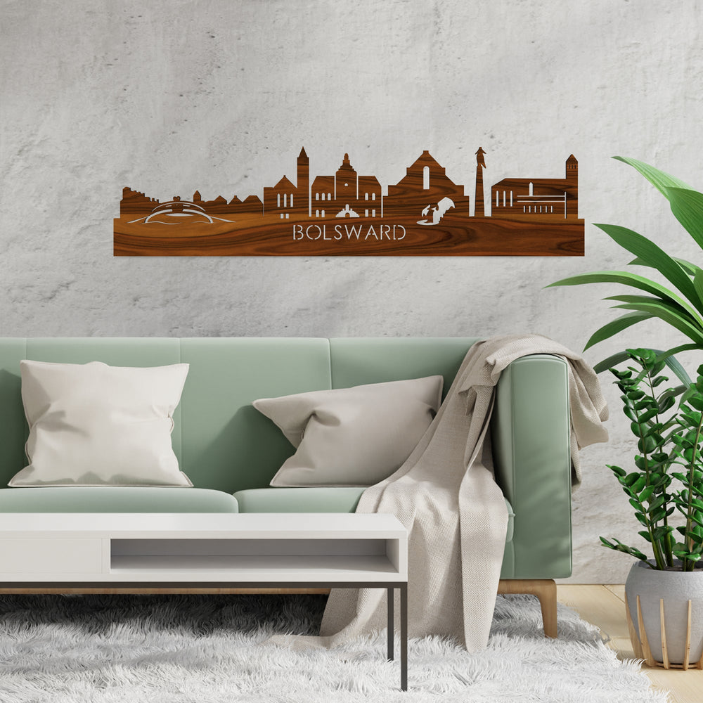 Skyline Bolsward Palissander houten cadeau decoratie relatiegeschenk van WoodWideCities