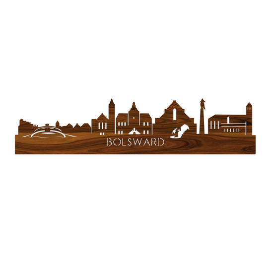 Skyline Bolsward Palissander houten cadeau decoratie relatiegeschenk van WoodWideCities