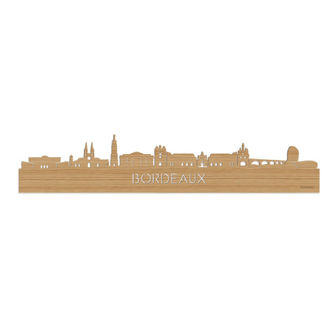 Skyline Bordeaux Bamboe houten cadeau decoratie relatiegeschenk van WoodWideCities