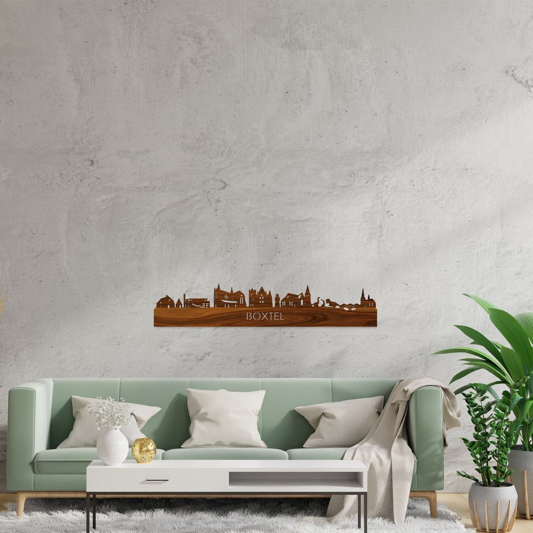 Skyline Boxtel Palissander houten cadeau decoratie relatiegeschenk van WoodWideCities