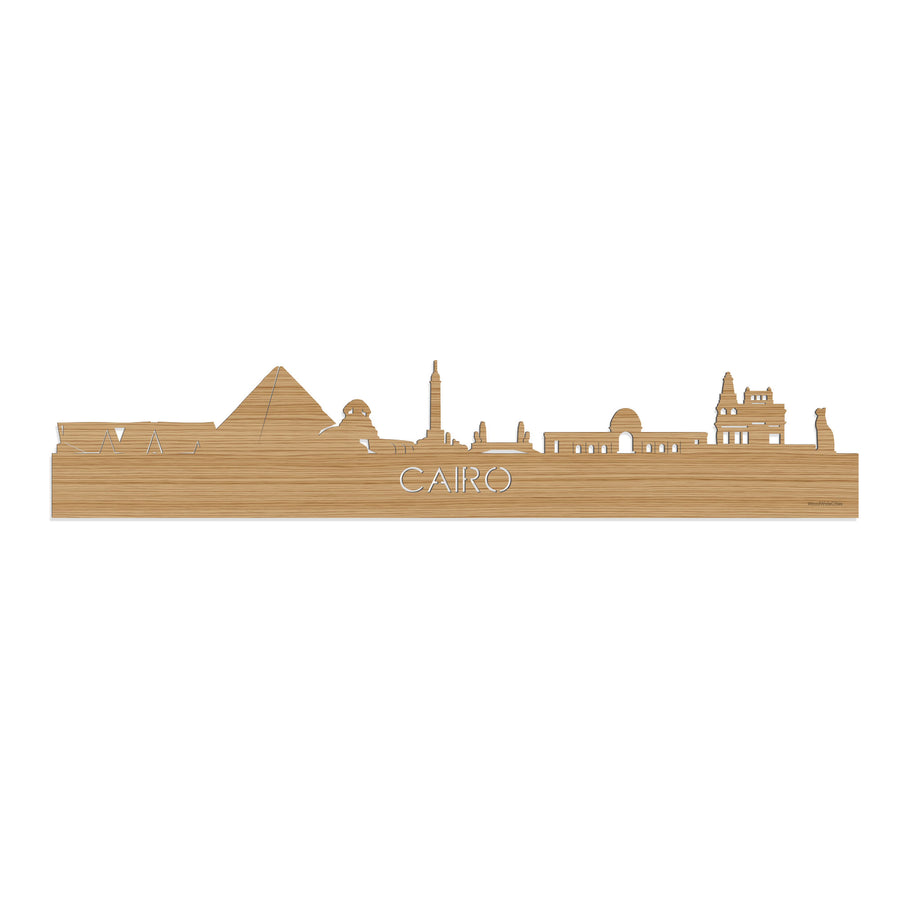 Skyline Cairo Bamboe houten cadeau decoratie relatiegeschenk van WoodWideCities