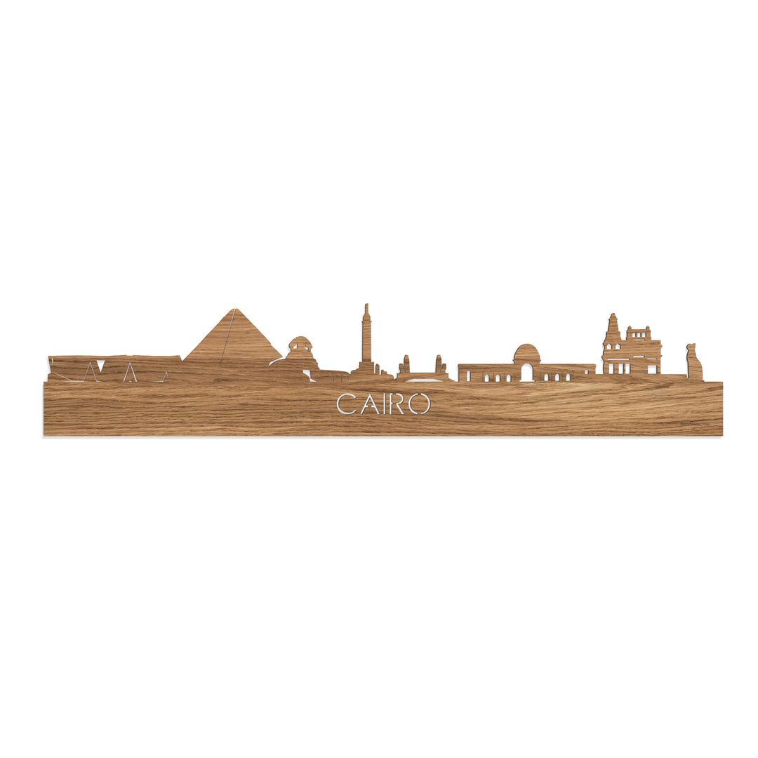 Skyline Cairo Eiken houten cadeau decoratie relatiegeschenk van WoodWideCities