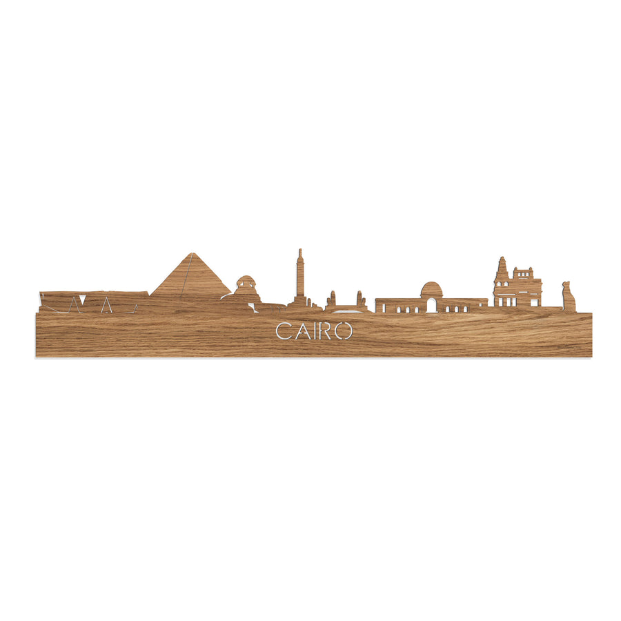 Skyline Cairo Eiken houten cadeau decoratie relatiegeschenk van WoodWideCities