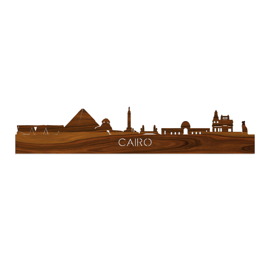 Skyline Cairo Palissander houten cadeau decoratie relatiegeschenk van WoodWideCities