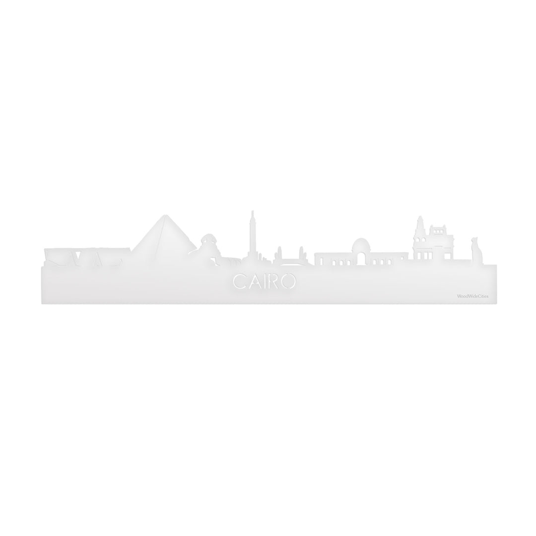 Skyline Cairo Wit glanzend gerecycled kunststof cadeau decoratie relatiegeschenk van WoodWideCities