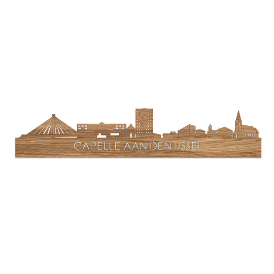 Skyline Capelle aan den IJssel Eiken houten cadeau decoratie relatiegeschenk van WoodWideCities