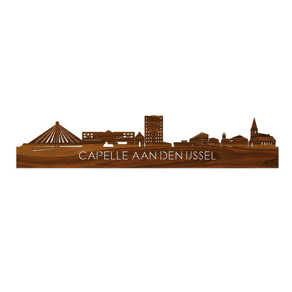 Skyline Capelle aan den IJssel Palissander houten cadeau decoratie relatiegeschenk van WoodWideCities