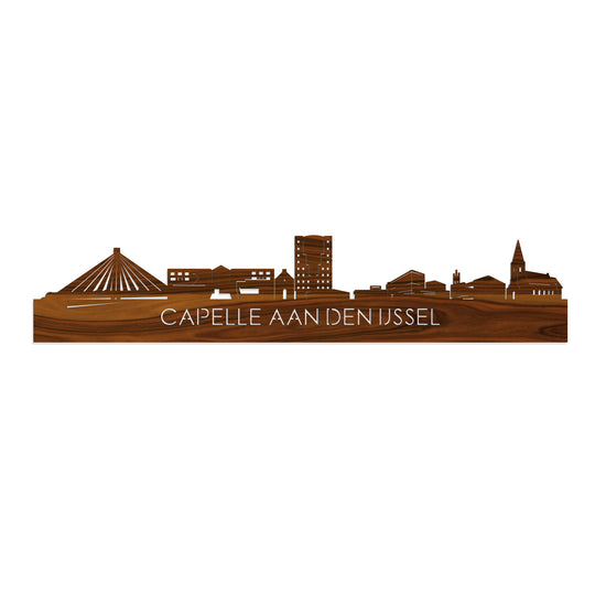 Skyline Capelle aan den IJssel Palissander houten cadeau decoratie relatiegeschenk van WoodWideCities