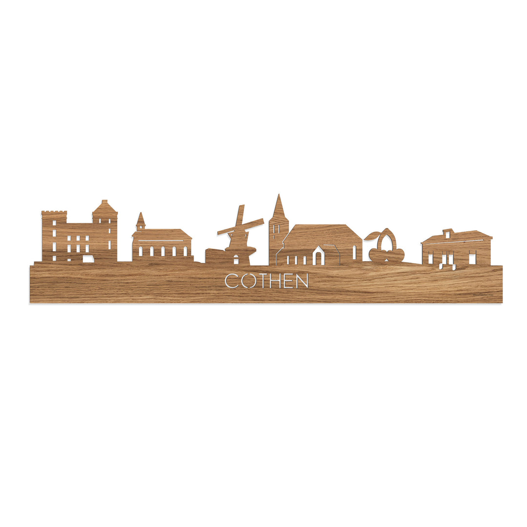 Skyline Cothen Eiken houten cadeau decoratie relatiegeschenk van WoodWideCities