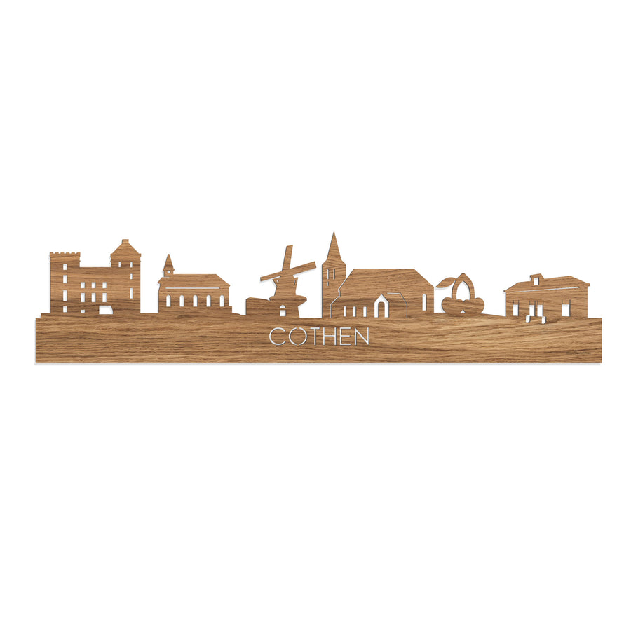 Skyline Cothen Eiken houten cadeau decoratie relatiegeschenk van WoodWideCities