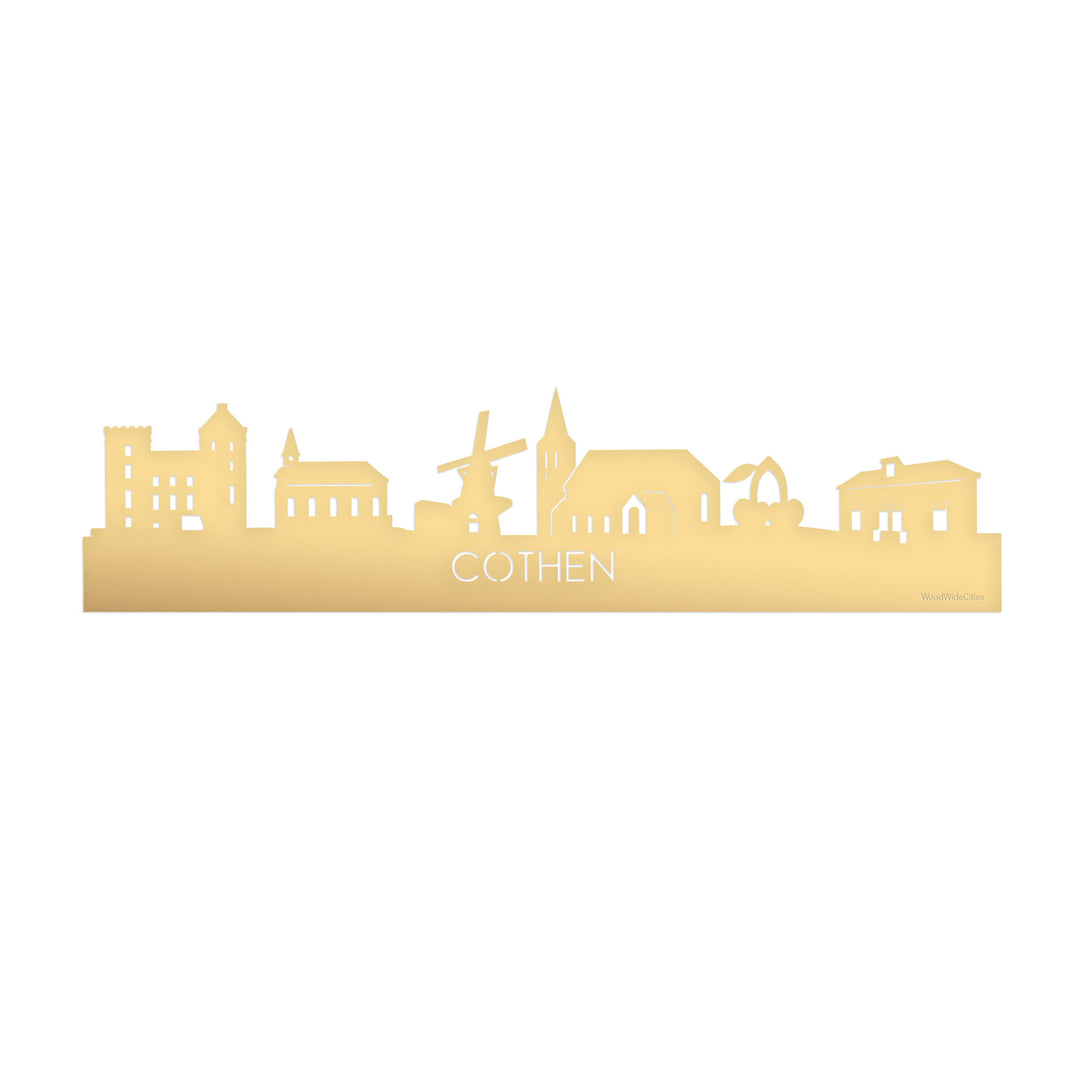 Skyline Cothen Metallic Goud gerecycled kunststof cadeau decoratie relatiegeschenk van WoodWideCities