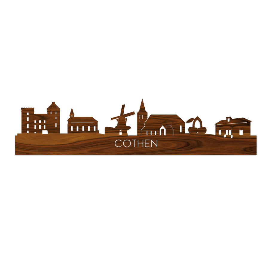 Skyline Cothen Palissander houten cadeau decoratie relatiegeschenk van WoodWideCities