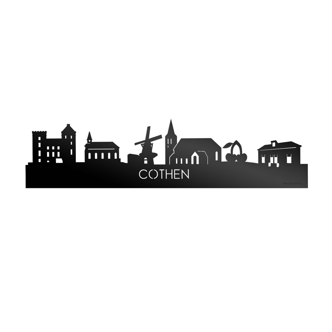 Skyline Cothen Zwart glanzend gerecycled kunststof cadeau decoratie relatiegeschenk van WoodWideCities