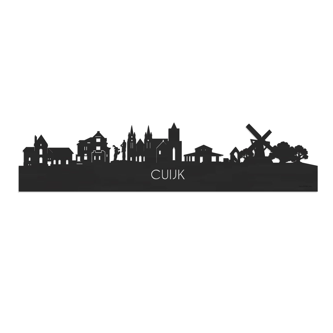 Skyline Cuijk Zwart houten cadeau decoratie relatiegeschenk van WoodWideCities