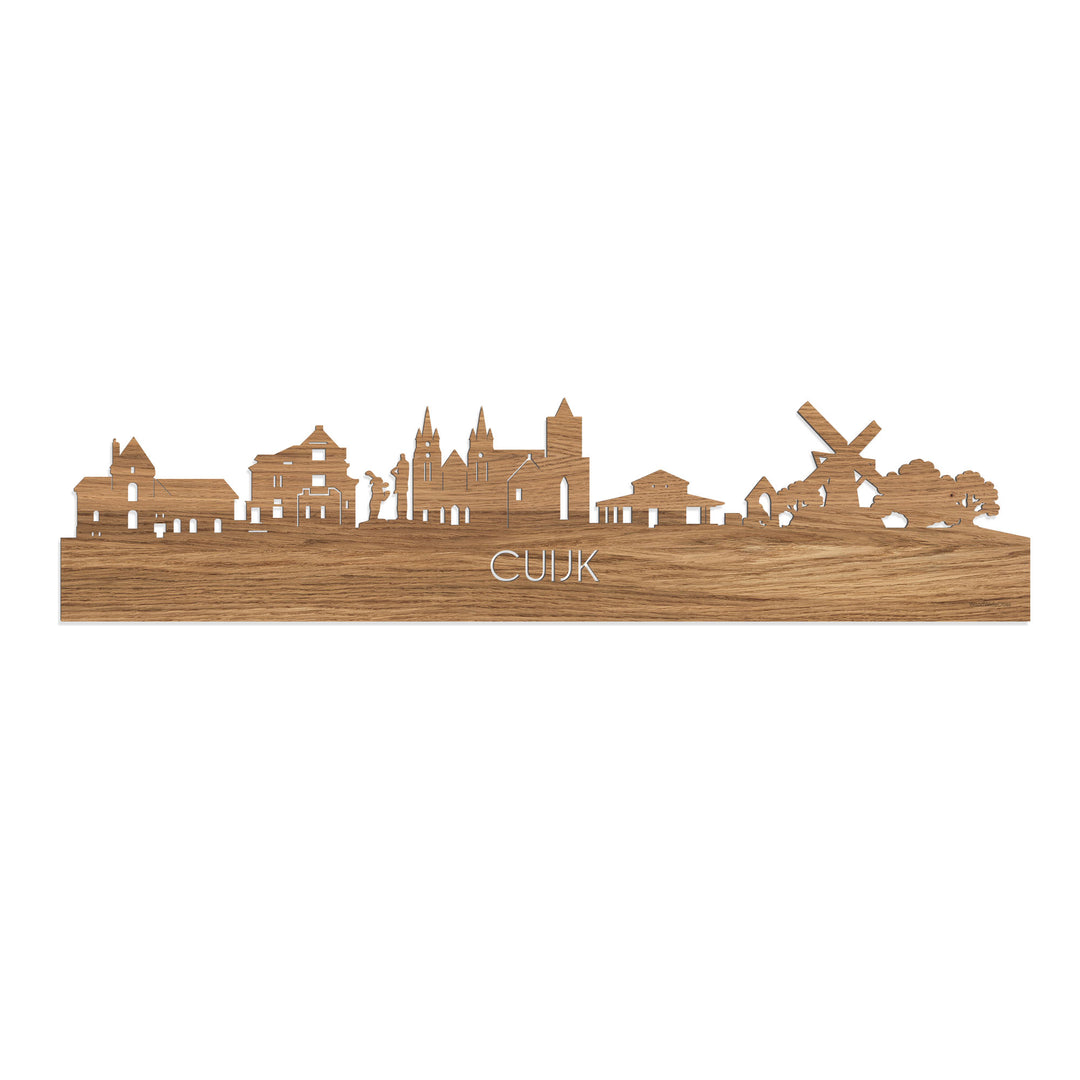 Skyline Cuijk Eiken houten cadeau decoratie relatiegeschenk van WoodWideCities