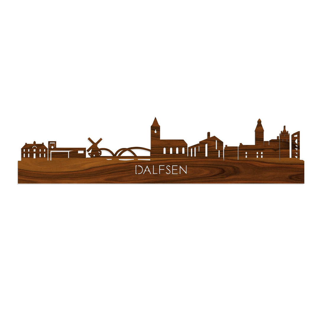 Skyline Dalfsen Palissander houten cadeau decoratie relatiegeschenk van WoodWideCities