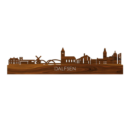 Skyline Dalfsen Palissander houten cadeau decoratie relatiegeschenk van WoodWideCities