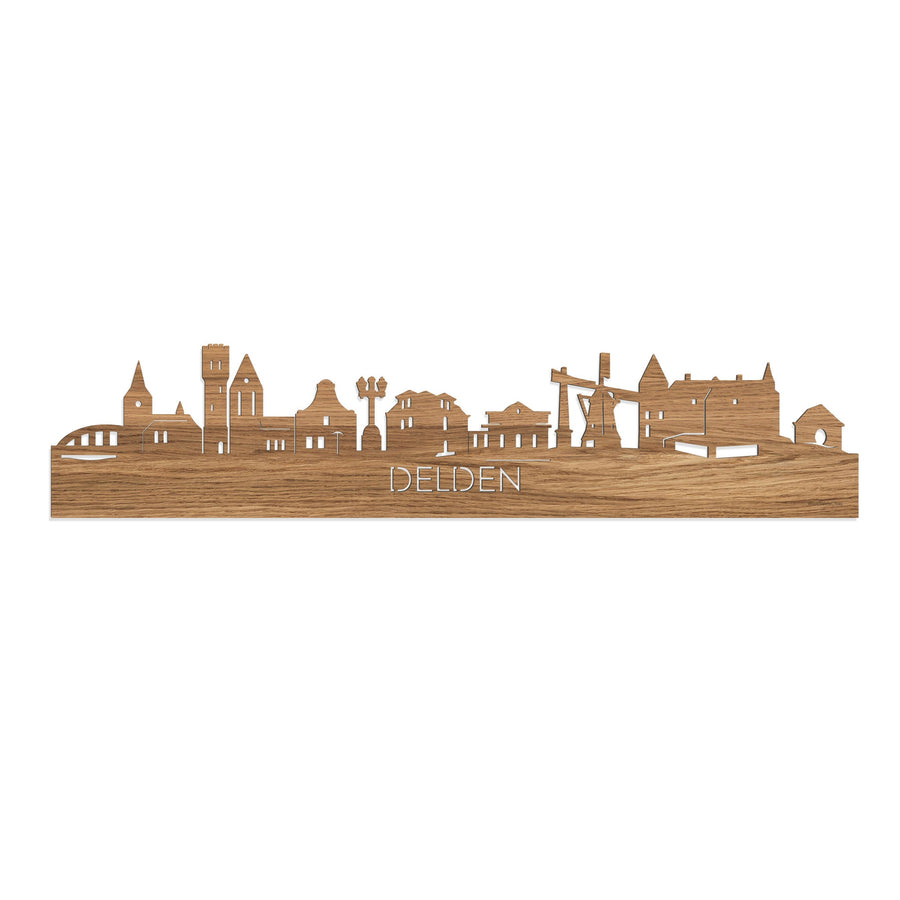 Skyline Delden Eiken houten cadeau decoratie relatiegeschenk van WoodWideCities