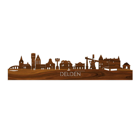 Skyline Delden Palissander houten cadeau decoratie relatiegeschenk van WoodWideCities