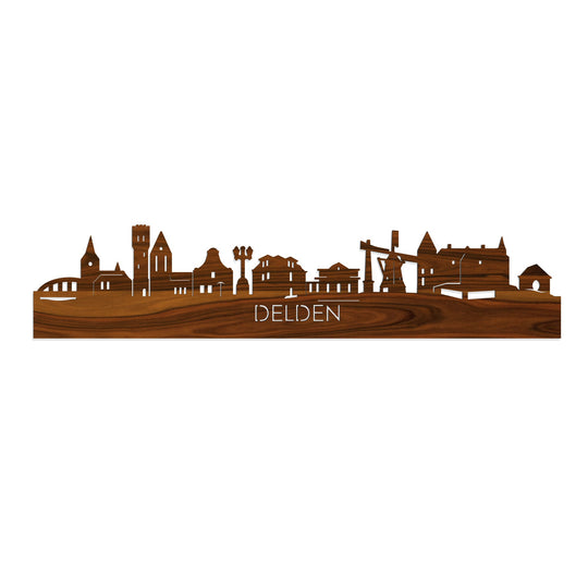 Skyline Delden Palissander houten cadeau decoratie relatiegeschenk van WoodWideCities
