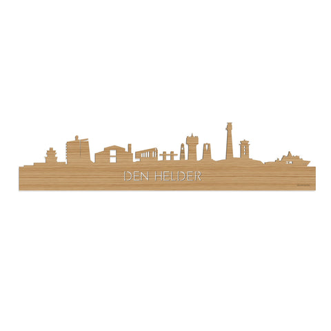 Skyline Den Helder Bamboe houten cadeau decoratie relatiegeschenk van WoodWideCities
