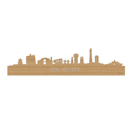 Skyline Den Helder Bamboe houten cadeau decoratie relatiegeschenk van WoodWideCities