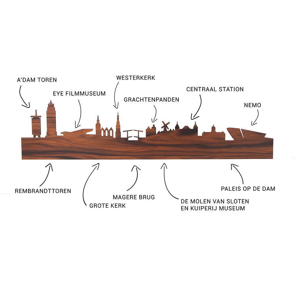 Skyline Desk Organizer Amsterdam houten cadeau decoratie relatiegeschenk van WoodWideCities