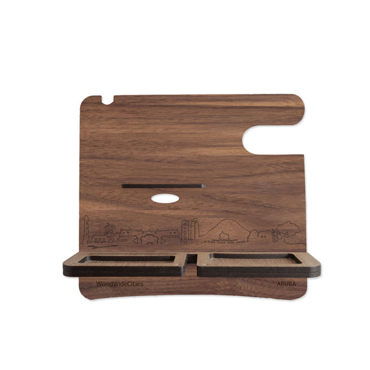 Skyline Desk Organizer Aruba houten cadeau decoratie relatiegeschenk van WoodWideCities