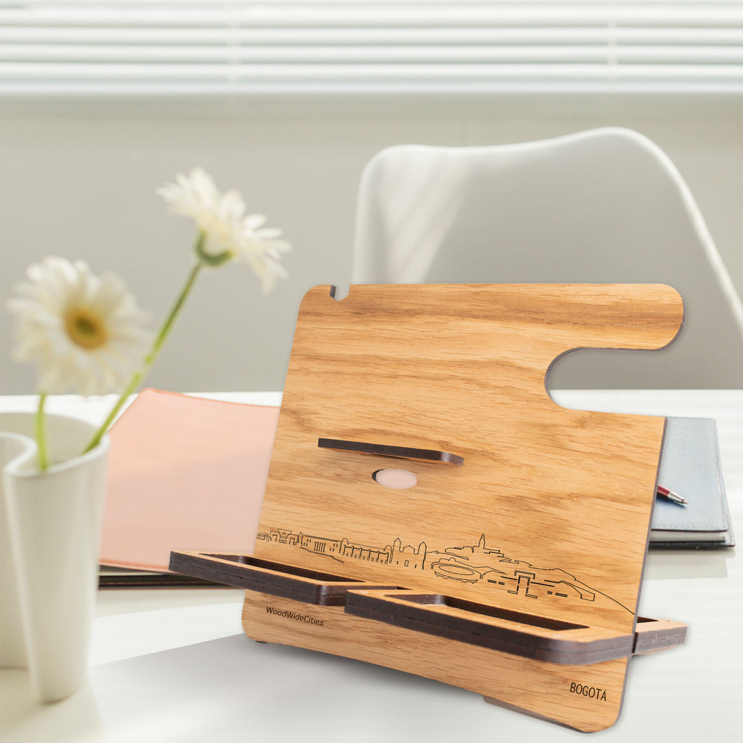 Skyline Desk Organizer Bogotá houten cadeau decoratie relatiegeschenk van WoodWideCities