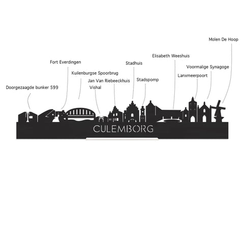 Skyline Desk Organizer Culemborg houten cadeau decoratie relatiegeschenk van WoodWideCities