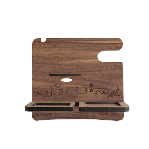 Skyline Desk Organizer Dordrecht houten cadeau decoratie relatiegeschenk van WoodWideCities