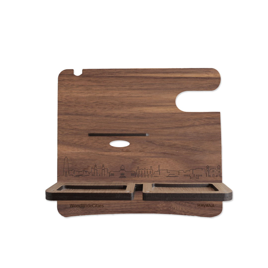 Skyline Desk Organizer Havana houten cadeau decoratie relatiegeschenk van WoodWideCities
