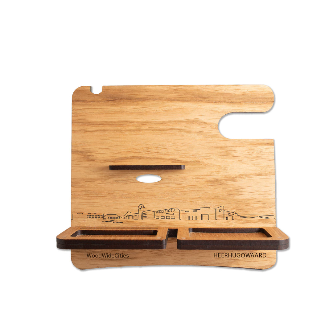 Skyline Desk Organizer Heerhugowaard houten cadeau decoratie relatiegeschenk van WoodWideCities