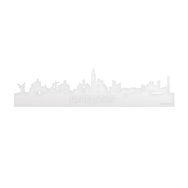 Skyline Dinteloord Wit glanzend gerecycled kunststof cadeau decoratie relatiegeschenk van WoodWideCities