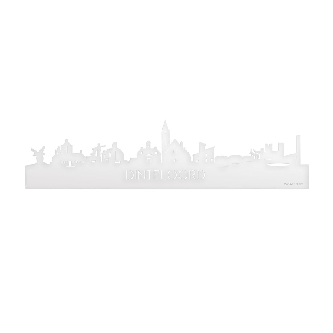 Skyline Dinteloord Wit glanzend gerecycled kunststof cadeau decoratie relatiegeschenk van WoodWideCities