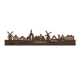Skyline Dokkum Noten houten cadeau decoratie relatiegeschenk van WoodWideCities