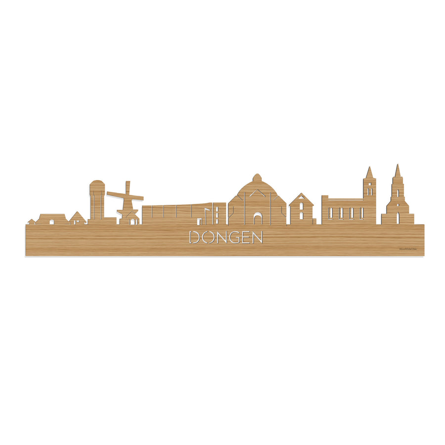 Skyline Dongen Bamboe houten cadeau decoratie relatiegeschenk van WoodWideCities