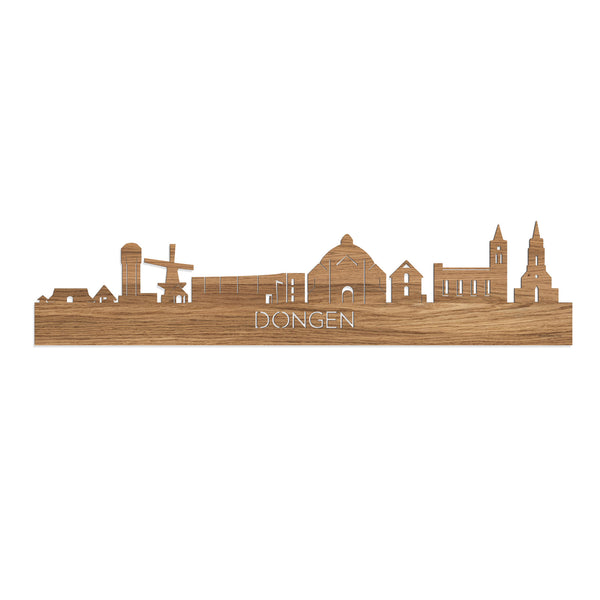 Skyline Dongen Eiken houten cadeau decoratie relatiegeschenk van WoodWideCities