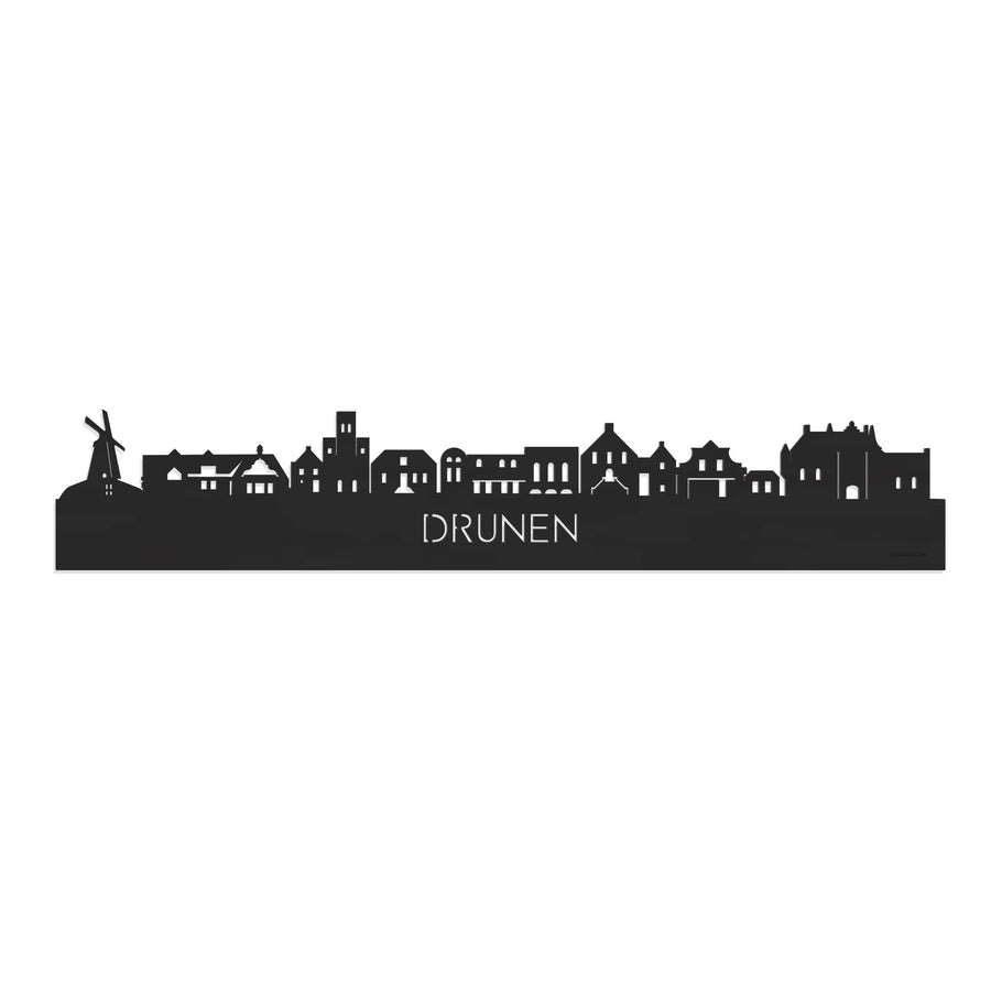 Skyline Drunen Zwart houten cadeau decoratie relatiegeschenk van WoodWideCities