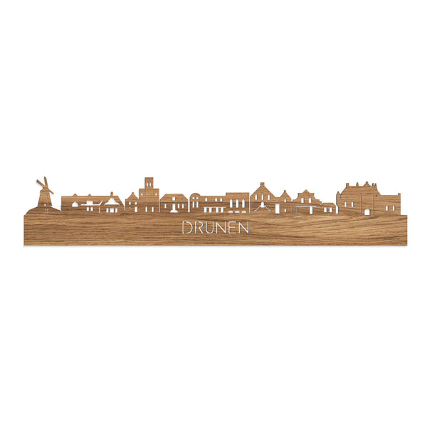 Skyline Drunen Eiken houten cadeau decoratie relatiegeschenk van WoodWideCities