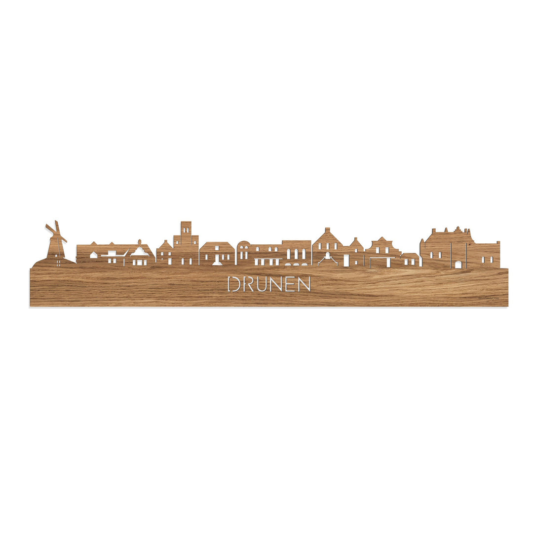 Skyline Drunen Eiken houten cadeau decoratie relatiegeschenk van WoodWideCities