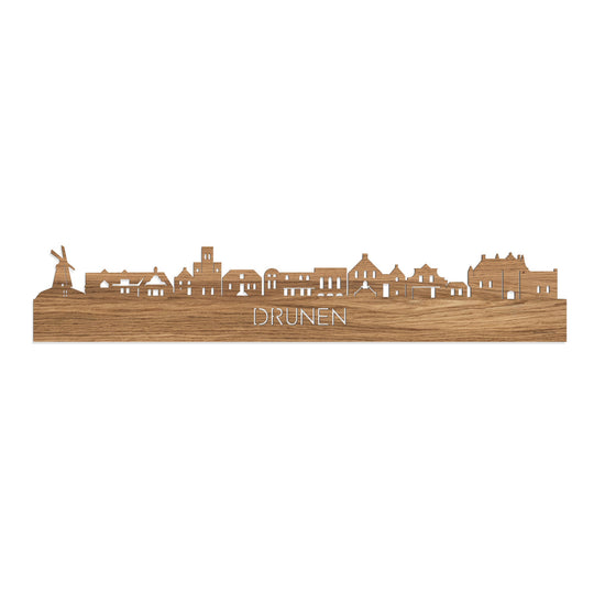 Skyline Drunen Eiken houten cadeau decoratie relatiegeschenk van WoodWideCities