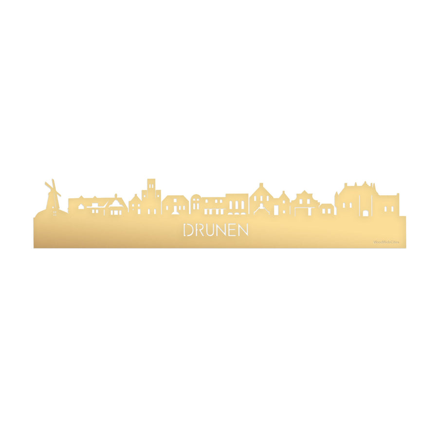 Skyline Drunen Metallic Goud gerecycled kunststof cadeau decoratie relatiegeschenk van WoodWideCities