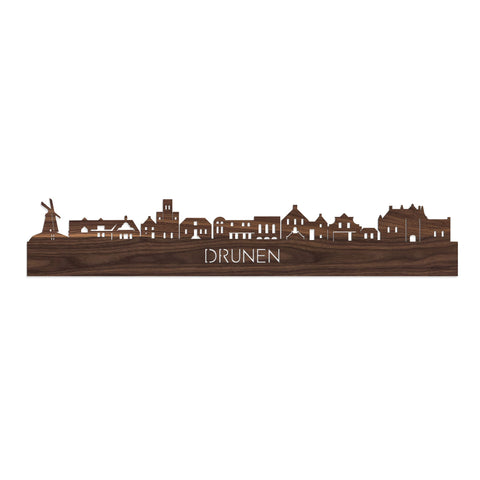 Skyline Drunen Noten houten cadeau decoratie relatiegeschenk van WoodWideCities