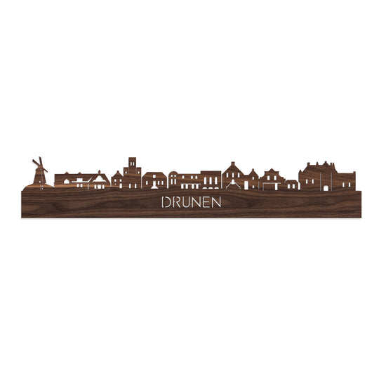 Skyline Drunen Noten houten cadeau decoratie relatiegeschenk van WoodWideCities